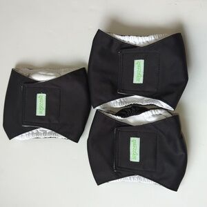 Welgreeco Male Dog Diapers/ Belly band/ Reusable/Pack of 3 /Black/ XS New